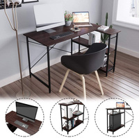 Bureau d'ordinateur moderne en métal en forme de L, petit et convertible, pour la maison ou le bureau, avec étagère, table de jeu, poste de travail d'écriture
