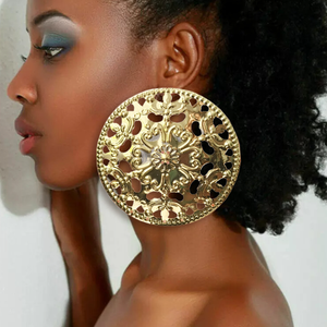 Thêm lớn 18K mạ vàng của phụ nữ thời trang thả Bông tai Phi hip hop Punk phong cách với thiết kế hình học lớn - Product Image 5
