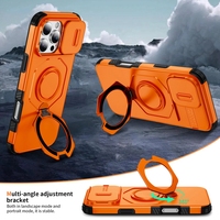 Coque de téléphone antichoc 2-en-1 avec béquille et protection d'objectif coulissante pour iPhone 16 Pro Max