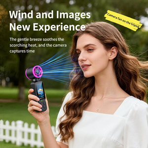 Telecamera Gimbal Portatile 1080P con Ventola 180° °   Videocamera HD Rotante per Vlog con Ventola di Raffreddamento, Action <span class=keywords><strong>Cam</strong></span> Portatile da 2000mAh - Product Image 3