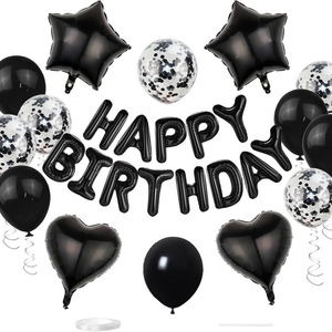 Kit di Palloncini in Alluminio <span class=keywords><strong>KALOR</strong></span> Nero e Rosso per Compleanno, Palloncini a Forma di Lettere e Stelle da 16 Pollici Facili da Assemblare, Decorazioni per Feste di Compleanno - Product Image 3