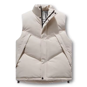 Gilet matelassé personnalisé avec logo, col montant, imperméable, chaud, en velours épais, sans manches, pour l'extérieur - Product Image 4