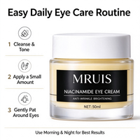 MRUIS Krim Mata Niacinamide Anti Kerut Mencerahkan Mengencangkan Mengurangi Kantung Mata Gelap Perawatan Kulit Rutinitas Kecantikan Semua Jenis KulitOD