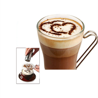 Barista Accessoires 16 pièces/ensemble café impression pochoir Art pochoirs Spray gâteau plumeau modèles gâteau café décoration moule