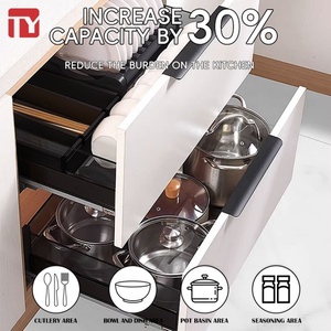 Panier de rangement pour armoire de cuisine TIANYI, organiseur de tiroir moderne, écologique, capacité accrue de 50 %, cadre en aluminium modulaire, garantie 3 ans - Product Image 3
