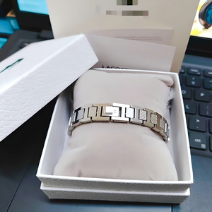 <span class=keywords><strong>Bracciale</strong></span> da <span class=keywords><strong>uomo</strong></span> in <span class=keywords><strong>acciaio</strong></span> inossidabile con design a catena testurizzata, geometrico, impermeabile, anti-ossidazione, elegante e casual. - Product Image 2