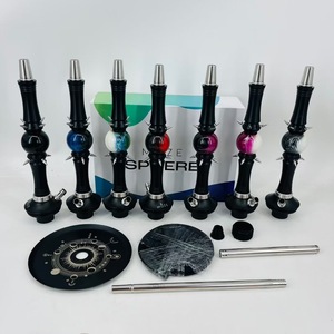 Luxury Spiked Decor Shisha Hookah <b>Crystal</b> Textured Glass Base Multi-color Arabic Hookah Complete Set For Wholesale - Product Image 5