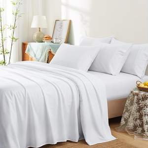 批发100% 竹纤维床单套装柔软透气床上用品 - Product Image 1