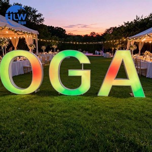 Letras Iluminadas de <span class=keywords><strong>Acero</strong></span> Inoxidable, Letrero LED de 4 pies con Cambio de Color, Letrero LED RGB Personalizado para Exteriores - Product Image 1