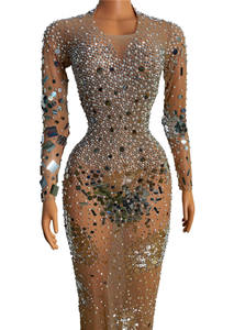 Vestido de lujo con cuentas de cristal para dama de honor, elegante vestido de noche largo para fiesta, alfombra roja, hecho a mano - Product Image 2