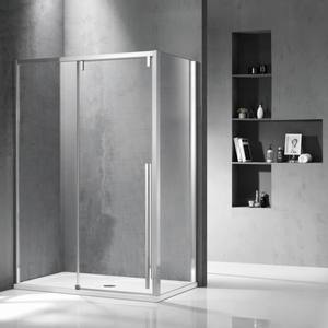 Kamalu KSA5000 Cabina de Ducha 70x150 Frontal Deslizante y Lateral Fijo 8mm Cristal con Puerta Corredera Plegable para Baño - Product Image 2