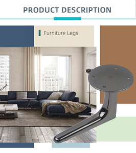 Patas de Muebles de Aluminio <span class=keywords><strong>Arqueadas</strong></span> con Acabado en Níquel Negro de 12 cm de Alto, para Sofá, Silla, Mesa y Gabinete, Resistentes y de Fácil Instalación, Probadas y Aprobadas - Product Image 4