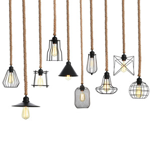 Lampadario Industriale in <span class=keywords><strong>Corda</strong></span> di Canapa, Illuminazione per Bar <span class=keywords><strong>e</strong></span> Caffè, Lampadario Creativo Retrò in <span class=keywords><strong>Corda</strong></span> di Canapa <span class=keywords><strong>e</strong></span> Ferro, Lampadario Retrò in <span class=keywords><strong>Legno</strong></span> - Product Image 6