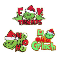 Vente en gros Patchs de Noël Nouvelle Broderie Chenille Gingerbread Santa Baby Grinch Patch Fer à repasser pour les vêtements