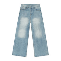 Streetwear Pantalon en denim décontracté de haute qualité Pantalon en jean droit en détresse Pantalon classique coupe ajustée avec poches