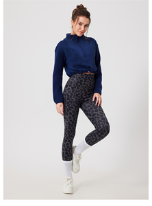 Leggings taille haute pour <span class=keywords><strong>femme</strong></span>-<span class=keywords><strong>Pantalon</strong></span> imprimé opaque doux pour le contrôle du ventre avec léopard pour le patinage d'entraînement avec intérieur en polaire - Product Image 4