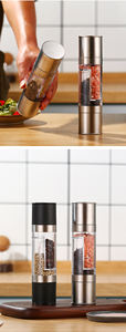 Moulin à poivre manuel double tête SYH1355 2-en-1 en métal réglable pour herbes et épices (sel et autres) - Vente en gros - Product Image 6