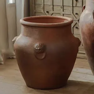 Wholesale Antique Ceramic Flower Vase Home Decoration Handmade Terracotta Tabletop Decorative Vases For Flower