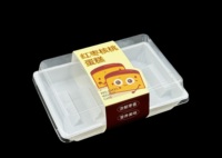 Boîte à gâteau en plastique PET transparent avec bande d'emballage, jetable et personnalisable, pour pain, gâteau aux noix, muffins, plateau d'emballage pour boulangerie à emporter