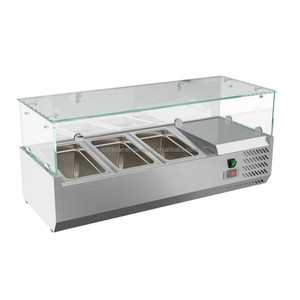 Mesa refrigerada comercial de vidrio para ensaladas 2026, nueva, para mostrador, con gabinete para conservación de ingredientes frescos - Product Image 6
