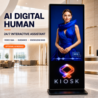 Kiosco Humano Digital Interactivo con IA de 55 Pulgadas con Pantalla Táctil, Cámara y Asistente Multilingüe para Recepción Virtual y Orientación