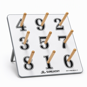 Gioco di Lancio Anelli in Legno con Pioli Numerati e Numeri Stampati - Gioco della Fortuna con Pioli in Legno - Product Image 3