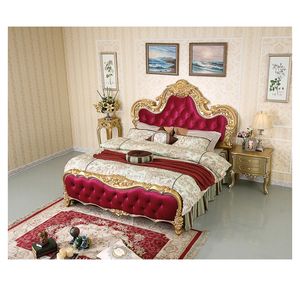 Ensemble de chambre à coucher d'hôtel maison d'hôtes de style américain meubles classiques ensemble de chambre à coucher en bois lit King Size table de nuit commode miroir GD14 - Product Image 1