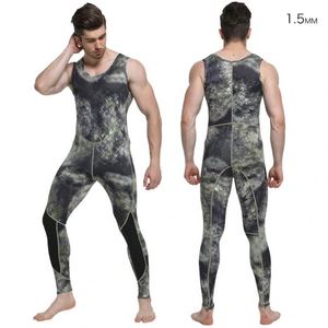 Traje de Neopreno de 2 Piezas <span class=keywords><strong>para</strong></span> Hombre, con Protección <span class=keywords><strong>para</strong></span> Rodillas y <span class=keywords><strong>Pecho</strong></span>, de 1.5mm, Superelástico, con Estampado de Camuflaje por Sublimación, <span class=keywords><strong>para</strong></span> Buceo y Pesca Submarina - Product Image 5