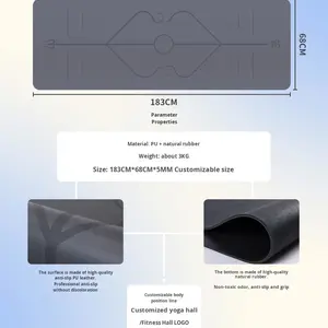 Tapete de <span class=keywords><strong>Yoga</strong></span> de Caucho Natural <span class=keywords><strong>para</strong></span> <span class=keywords><strong>Principiantes</strong></span> |   Superficie Antideslizante y Amortiguación <span class=keywords><strong>Suave</strong></span> |   Mejora tu práctica de <span class=keywords><strong>yoga</strong></span> de base - Product Image 3