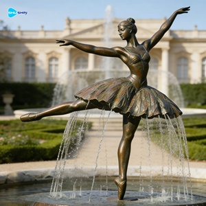 Maßgefertigter Metall-Kunstbrunnen Tanzende Mädchen Bronze-Ballerina Wasserbrunnen - Product Image 4