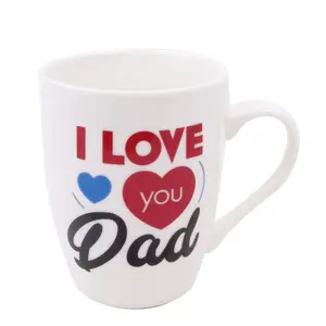 Creative Father's day festive gift Idea I LOVE YOU DAD print custom bone china tea cup ceramic coffee mug form daughter son wife