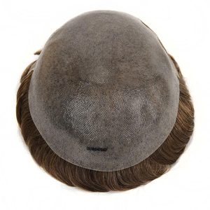 Parrucca anteriore in pizzo indiano da <span class=keywords><strong>uomo</strong></span> da 6 pollici stile onda corpo vergine <span class=keywords><strong>capelli</strong></span> umani pezzo frontale Toupee frange frangia riparazione pelle sottile - Product Image 6