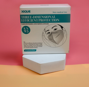 Masques pliables KN95 blancs, respirateurs emballés individuellement avec attaches élastiques - Product Image 5
