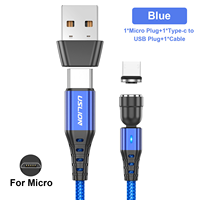 Kabel Pengisian Cepat 3 in 1 Bentuk L & Lurus 3A Magnetik USB Type-C IPhone-C untuk Kamera Semua Perangkat Selubung PVC Pelindung Anyaman