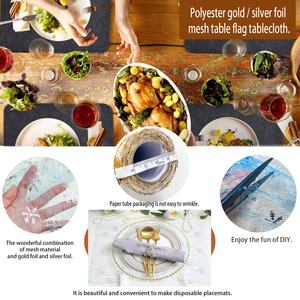 <span class=keywords><strong>Chemin</strong></span> <span class=keywords><strong>de</strong></span> <span class=keywords><strong>table</strong></span> en polyester imprimé <span class=keywords><strong>rose</strong></span> <span class=keywords><strong>doré</strong></span> <span class=keywords><strong>de</strong></span> luxe pour la décoration <span class=keywords><strong>de</strong></span> mariage et <span class=keywords><strong>de</strong></span> fête, écologique et imperméable - Product Image 4