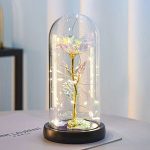 Hot Sale Valentines Day Plastic Dome <b>Dried</b> Flower Women Led Rose Gift With Box - Product Image 6
