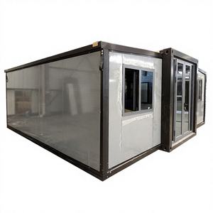 Casa Contenedor de Acero Expandible Bien Aislada con Techo Plano y Fachada de Vidrio para Espacio de Dormitorio, Sala de Estar o Oficina Moderna - Product Image 1