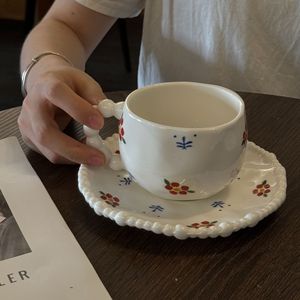 <b>Cute</b> Cartoon Flower Ceramic Coffee Cup and Saucer - a Girl's Favorite - Product Image 2