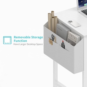 Bàn <span class=keywords><strong>mini</strong></span> phong cách hiện đại đơn giản 24 inch cho trẻ em gái thiết kế màu trắng bền với túi lưu trữ & Móc tai nghe cho phòng ngủ nhỏ - Product Image 5