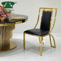 Chaises d'événement modernes de luxe pour hôtels, avec cadre en acier inoxydable doré, modèle AULOBAO AC-086