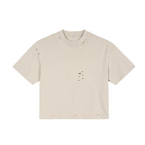 Camiseta de manga corta de algodón 100% personalizada cuello redondo Casual alta calidad transpirable Regular Fit hombres mujeres sólido - Product Image 3