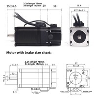 Kit Motor Stepper Loop Tertutup dengan Rem NEMA 23 57mm NEMA 34 86mm 2.2N.m 3N.m 4N.m 8.5N.m 12N.m + Driver Layar Digital HBS86H