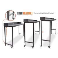 Table pour ordinateur portable avec roulettes, bureau roulant pour lit, bureau surélevé pour lit