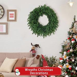 Guirlande de Noël artificielle en rotin vert de 30/40/50/60 cm pour décoration murale extérieure et intérieure - Product Image 5