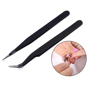 Pinzas de acero inoxidable para decoración de pasteles con puntas curvas finas y puntiagudas, herramienta antiestática para hornear - Product Image 3