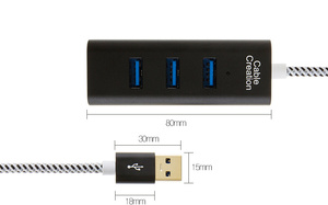 Cablecreation Superspeed 4-<span class=keywords><strong>Port</strong></span> <span class=keywords><strong>USB</strong></span> <span class=keywords><strong>3</strong></span>.<span class=keywords><strong>0</strong></span> hợp kim nhôm <span class=keywords><strong>Hub</strong></span> 5Gbps truyền dữ liệu trong kho - Product Image 2