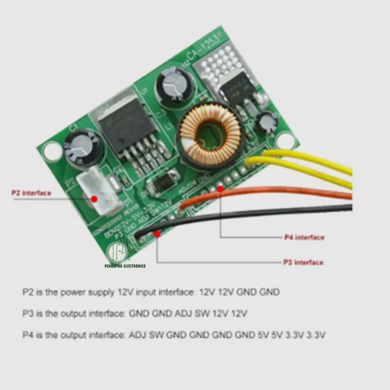 降圧モジュールLCD電源ボード電圧変換モジュール12V ~ 5V ~ 3.3V CA-1253 DC/DC