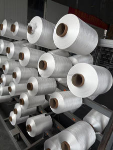 Factory Supply 100% <b>Polyester</b> Solid Virgin White Core Spun <b>Yarn</b> 55D/24F and 75D/24F Filament for Knitting Nylon Fiber - Product Image 2