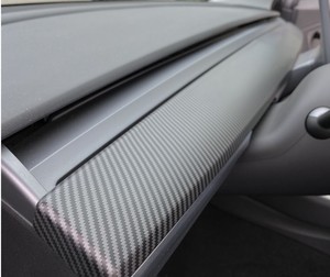 แผ่นปิดแผงหน้าปัดรถยนต์ขอบประตูสำหรับ Tesla โมเดล3 Y อุปกรณ์ตกแต่งภายใน2023คาร์บอนไฟเบอร์แห้งสติกเกอร์ตกแต่งคอนโซลกลางรถยนต์ - Product Image 2