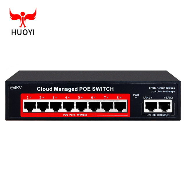 Factory Direct Affordable Cloud Managed Poe Switch 2giga Uplink 8*100M Poe Port Desktop Network Ethernet Switch for Cctv VoIP